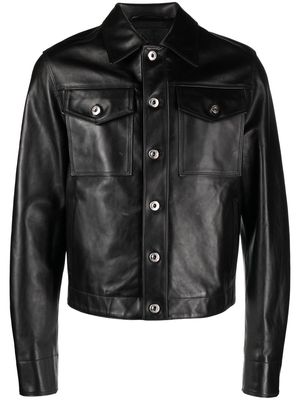 Lanvin buttoned leather jacket - Black