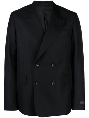 Lanvin checked double-breasted blazer - Blue
