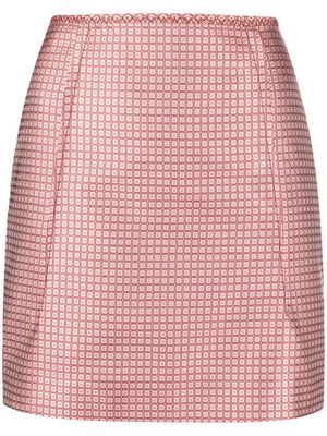 Lanvin checkered-jacquard satin miniskirt