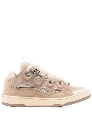 Lanvin chunky lace-up sneakers - Brown