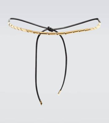 Lanvin Coiled brass and leather belt