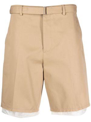Lanvin contrast-trim cotton Bermuda shorts - Neutrals