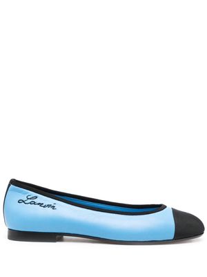 Lanvin contrasting toe-cap ballerina shoes - Blue