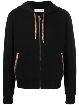 Lanvin contrasting-trim detail hoodie - Black