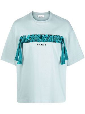 Lanvin Crazy Curb lace logo T-shirt - Blue