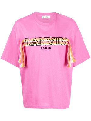 Lanvin Crazy Curb lace logo T-shirt - Pink
