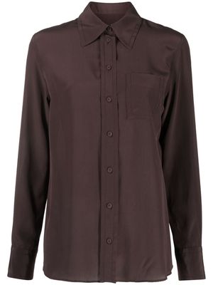 Lanvin cropped long-sleeve shirt - Brown