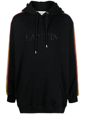 Lanvin Curb-lace cotton hoodie - Black