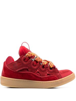 LANVIN Curb lace-up sneakers - Red