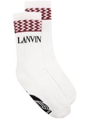 Lanvin Curb Lanvin logo socks - White