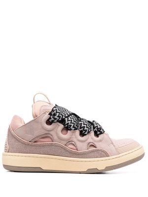 Lanvin Curb leather low-top sneakers - Pink