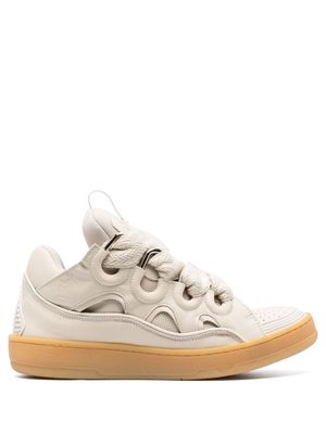 Lanvin Curb leather sneakers - Neutrals