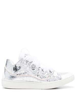Lanvin Curb metallic leather sneakers - Silver