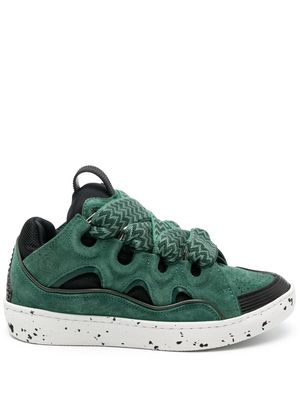 Lanvin Curb oversize-tongue panelled sneakers - Green