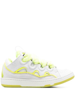 Lanvin Curb panelled lace-up sneakers - White