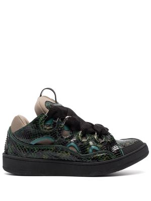 Lanvin Curb python-print sneakers - Green