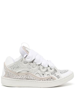 Lanvin Curb rhinestone sneakers - White