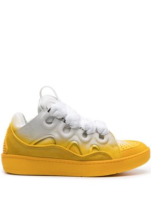 Lanvin Curb spray-painted leather sneakers - Yellow