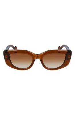 Lanvin Daisy 50mm Rectangle Sunglasses in Caramel