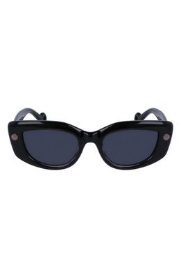 Lanvin Daisy 50mm Rectangle Sunglasses in Dark Grey