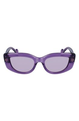 Lanvin Daisy 50mm Rectangle Sunglasses in Lilac