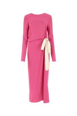 Lanvin Dark Pink Stretch Crepe Long Dress