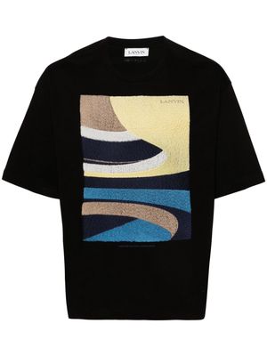 Lanvin Daunou-embroidery cotton T-shirt - Black