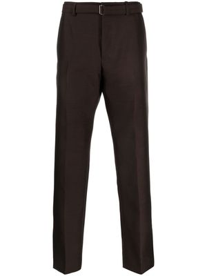 Lanvin detachable-belt wool blend tailored trousers - Brown