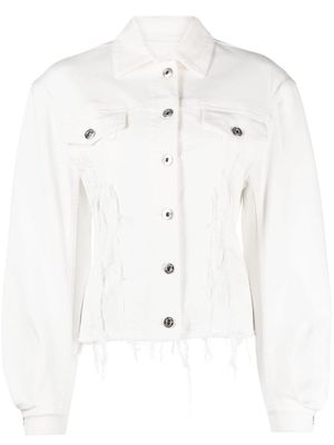 Lanvin distressed denim jacket - White