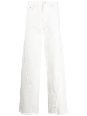 Lanvin distressed-detail wide-leg jeans - White