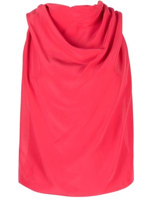 Lanvin draped sleeveless silk top - Pink