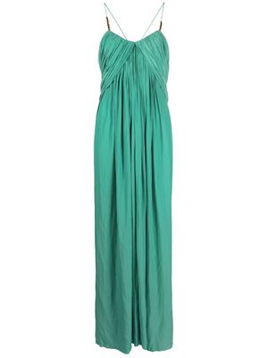 Lanvin embellished pleated maxi dress - Green