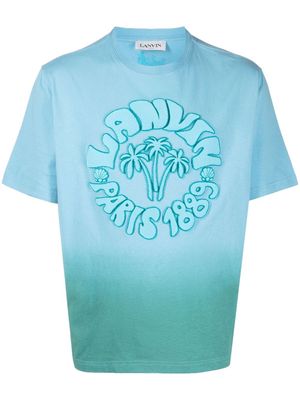 Lanvin embossed logo ombré cotton T-shirt - Blue