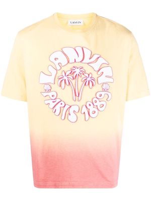 Lanvin embossed logo ombré cotton T-shirt - Yellow