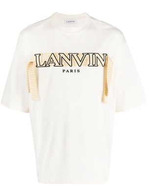 Lanvin embroidered cotton T-shirt - Neutrals