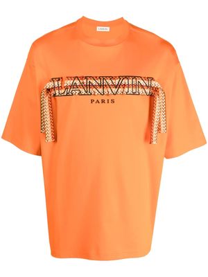 Lanvin embroidered cotton T-shirt - Orange