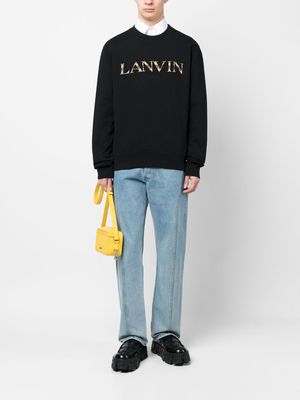 Lanvin embroidered Lanvin Curb logo sweatshirt - Black