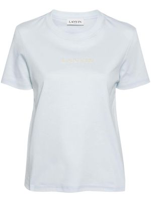 Lanvin embroidered-logo cotton T-shirt - Blue