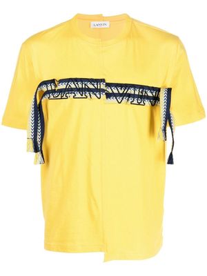 Lanvin embroidered-logo cotton T-shirt - Yellow