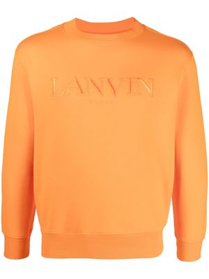 Lanvin embroidered logo crew neck sweatshirt - Orange