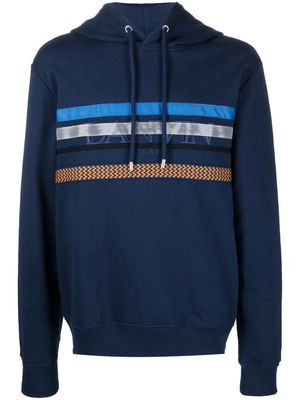 Lanvin embroidered-logo hoodie - Blue