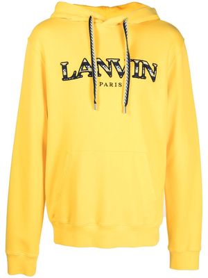 Lanvin embroidered-logo hoodie - Yellow