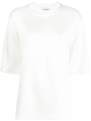 Lanvin embroidered-logo satin T-shirt - White