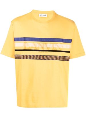 Lanvin embroidered-logo short-sleeved T-shirt - Orange