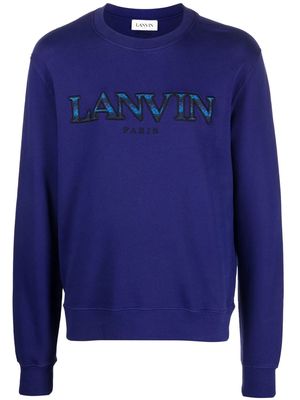 Lanvin embroidered-logo sweatshirt - Blue