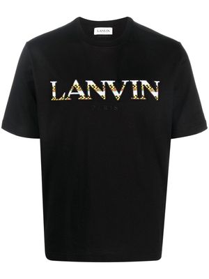 Lanvin embroidered-logo T-shirt - Black