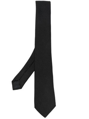 Lanvin embroidered silk tie - Black