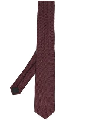 Lanvin embroidered silk tie - Purple
