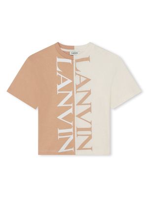 Lanvin Enfant colour-block logo-print T-shirt - Neutrals