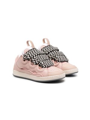 Lanvin Enfant Curb leather sneakers - Pink
